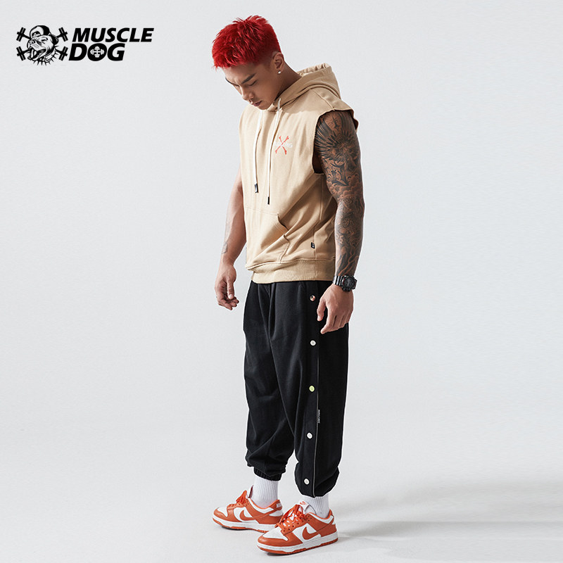 肌肉运动背心潮牌健一原创nono印花宽肩宽松健身衣