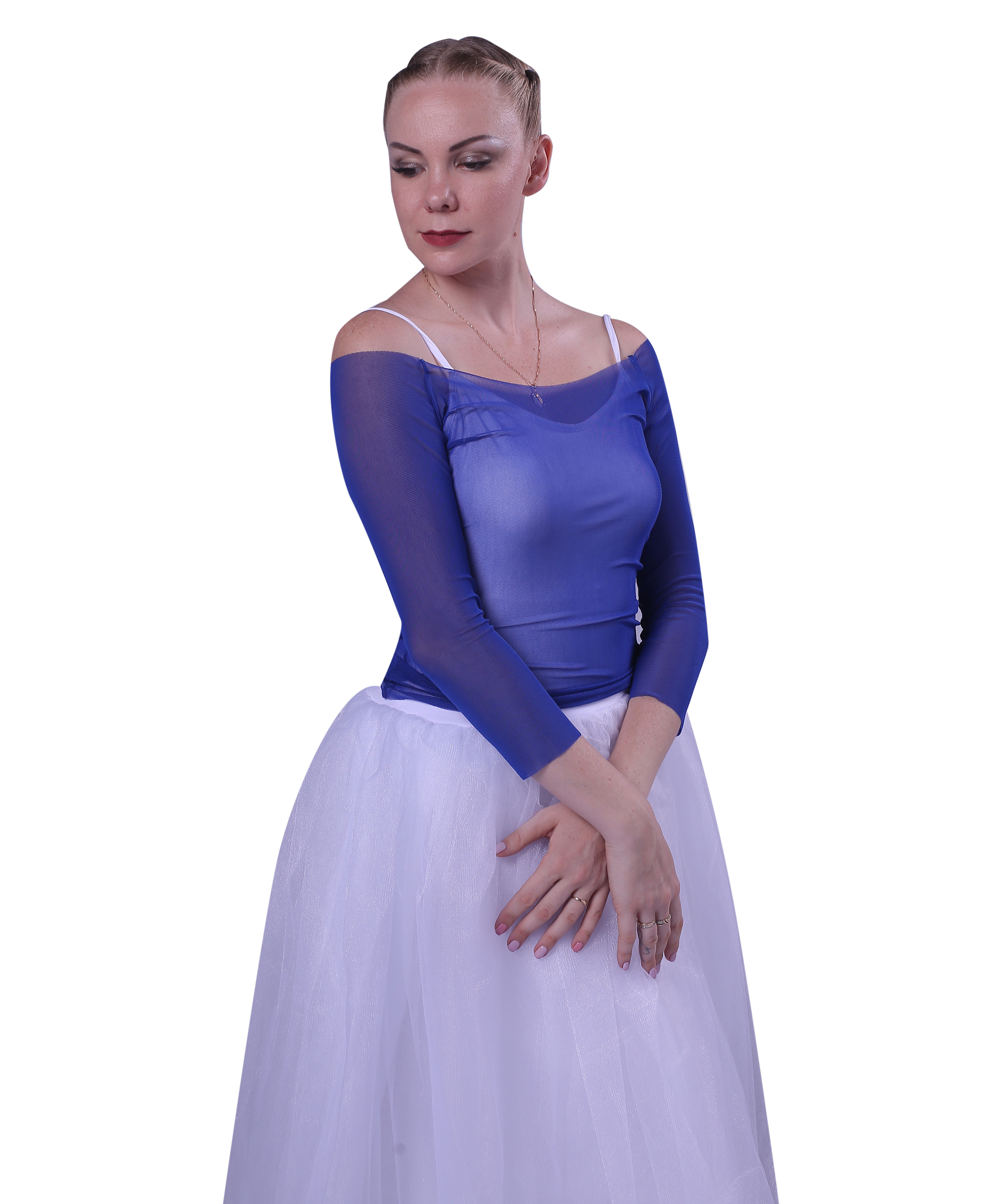 舞蹈华丽练功成人芭蕾舞网纱紧身上衣弹力外搭芭蕾舞服