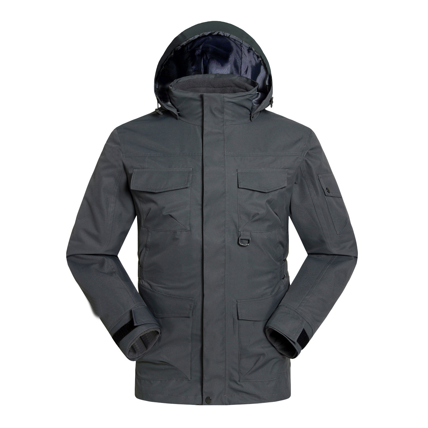 男款新款灰色工装户外防水水压高档两件件套冲锋衣定制