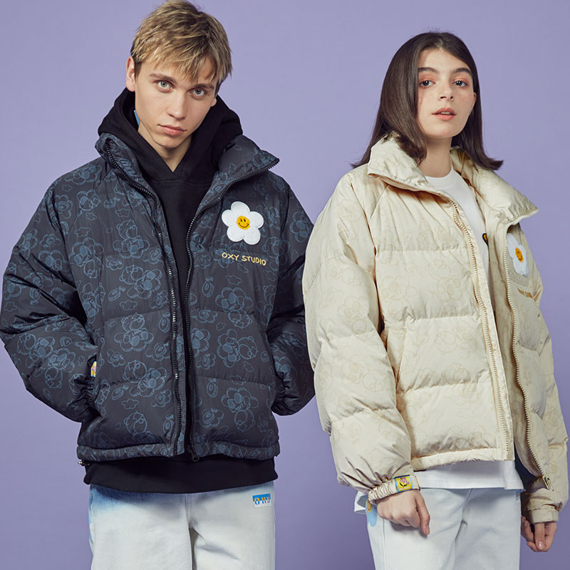 【Oxy潮牌店】LNBR闪电熊联名羽绒服秋冬刺绣休闲立领情侣装外套