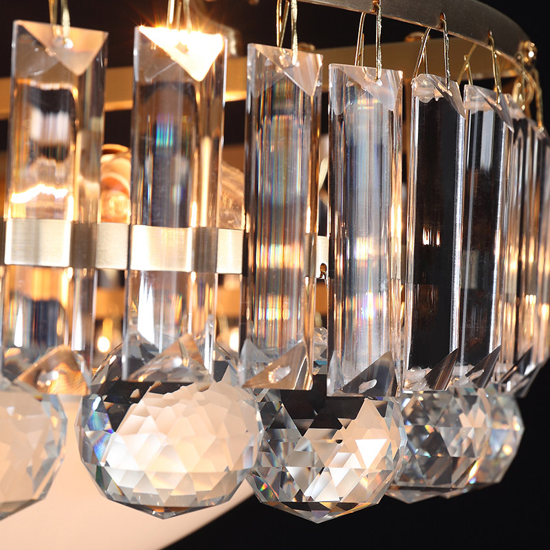 棱镜卧室公主水晶灯创意后现代轻奢书房圆形led餐厅