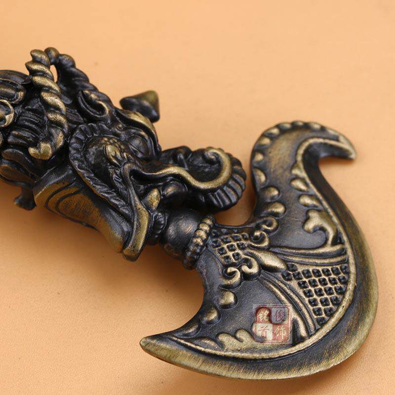 藏传佛教纯铜五股金刚杵法器龙头降魔杵金刚撅钺刀摆件礼品包邮  价格