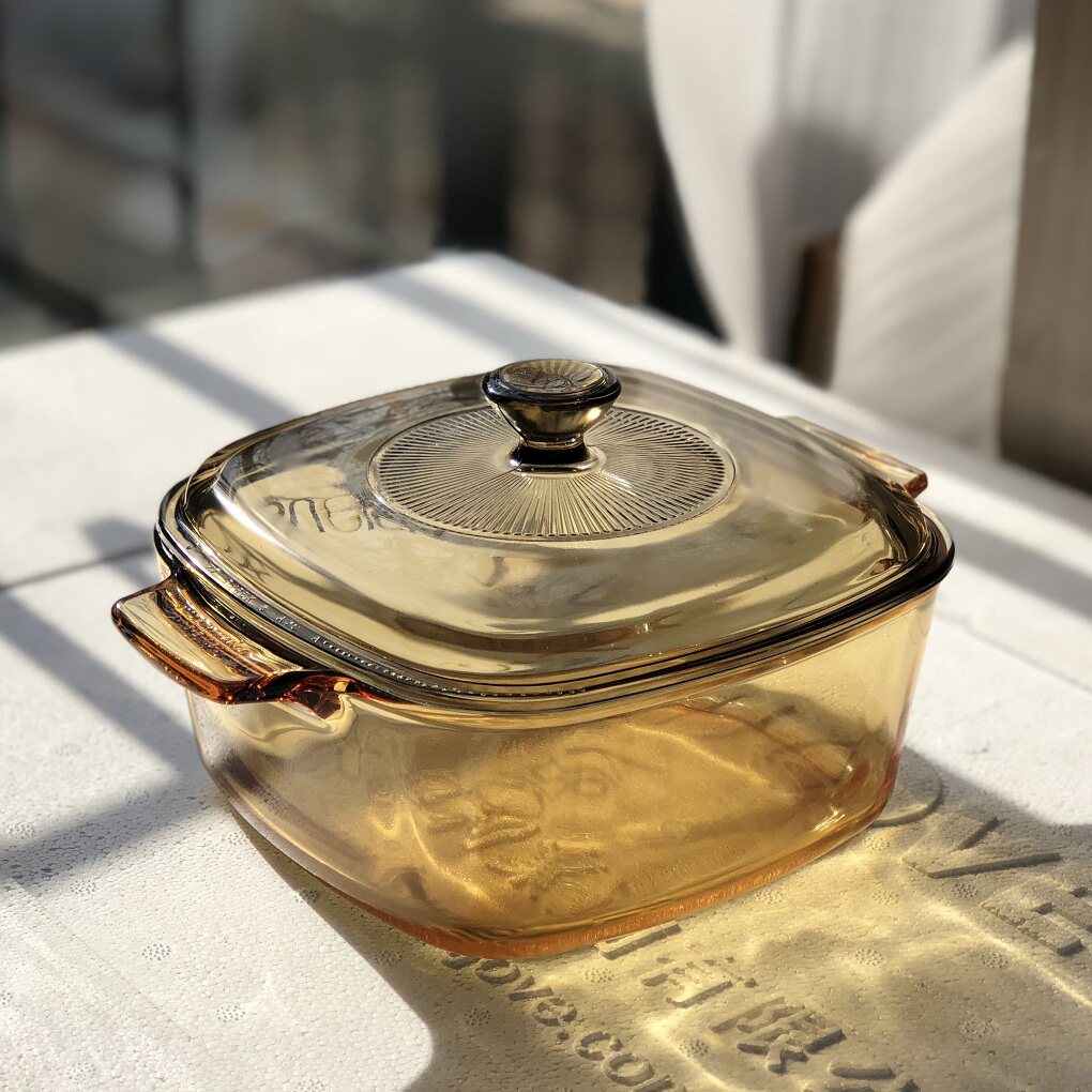 美国康宁15l30l方锅进口晶彩透明玻璃煮锅炖锅