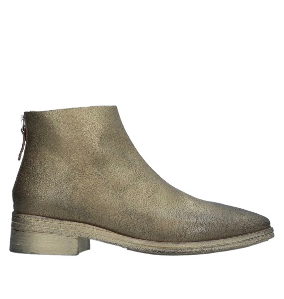 德国调货新品marsell金色复古做旧女士低跟切尔西切尔西靴