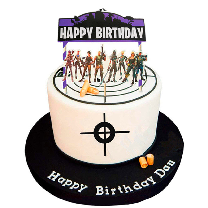 fortnite游戏堡垒之夜儿童生日派对蛋糕主题装饰节日装扮用品