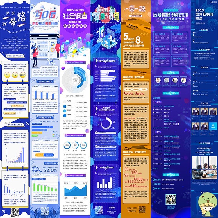 工作汇报年终工作图解数据报告科技峰会议h5长图psd素材模板539x