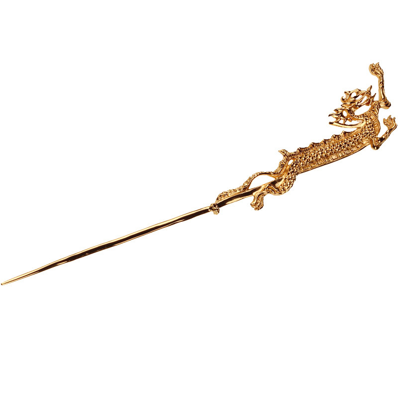 游龙复刻镀金发簪古代古风汉服男生头饰a401发饰