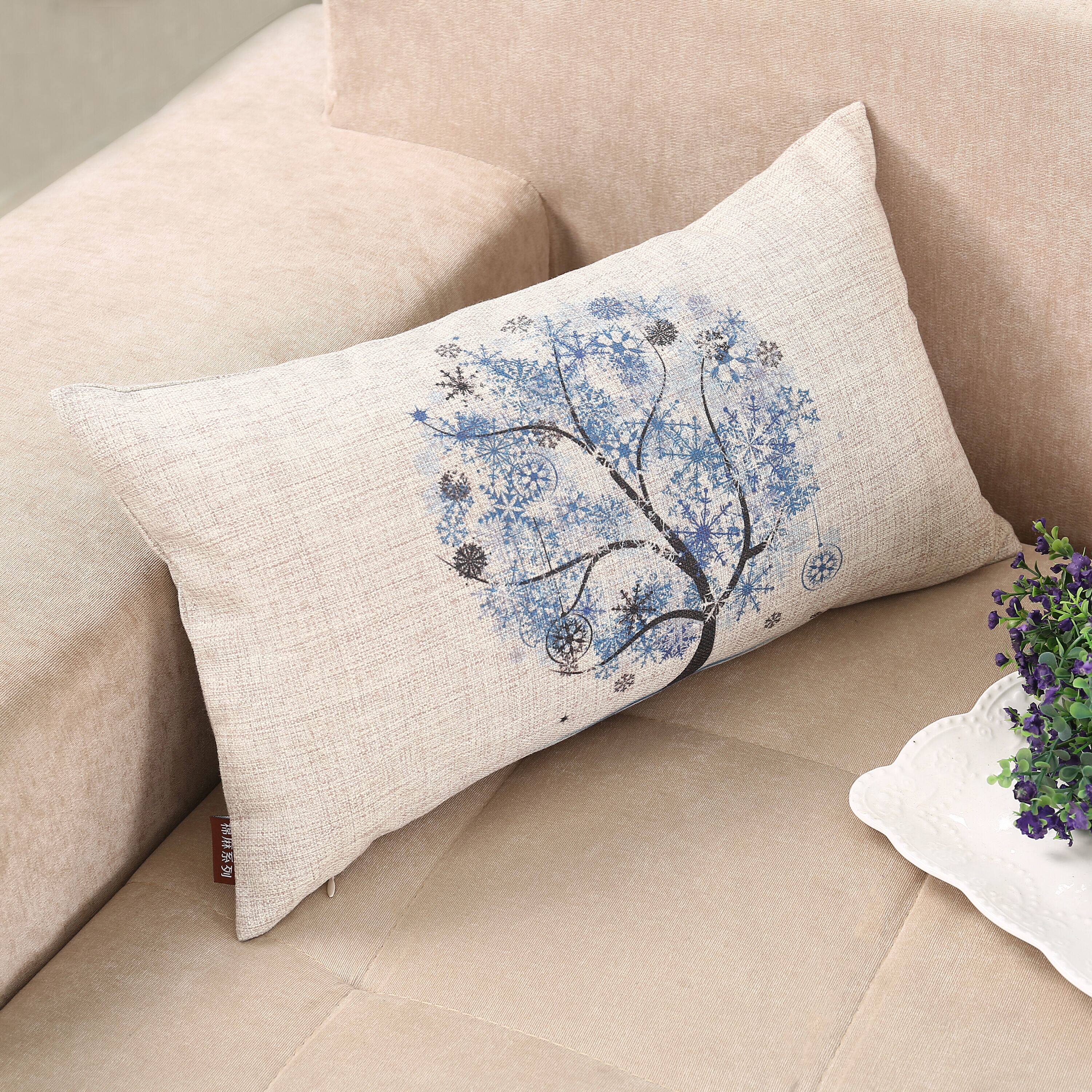 棉麻抱枕美式长方形皇冠沙发枕垫办公室汽车英伦腰靠垫