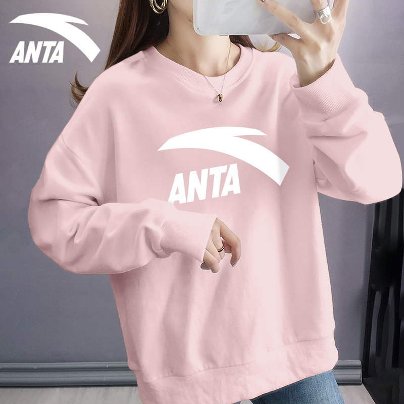 安踏连帽卫衣女2021年秋季新款上衣官网旗舰休闲运动卫衣