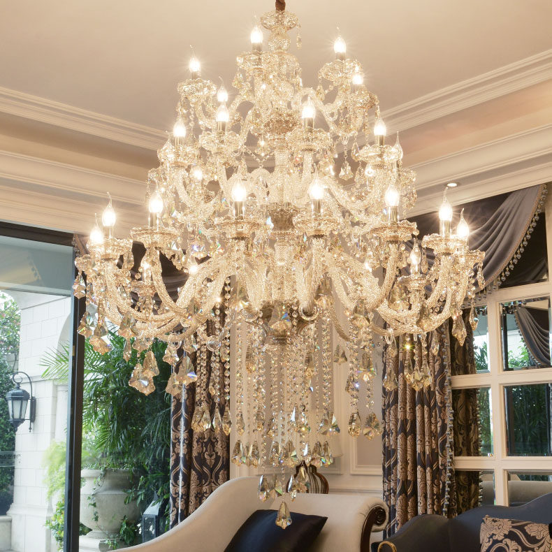 吊灯欧式别墅酒店客厅三层工程楼梯农村自建客厅吊灯