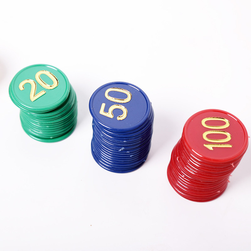 160片筹码 玩麻将 游戏代币 塑料 筹码牌子 塑料币 筹码币