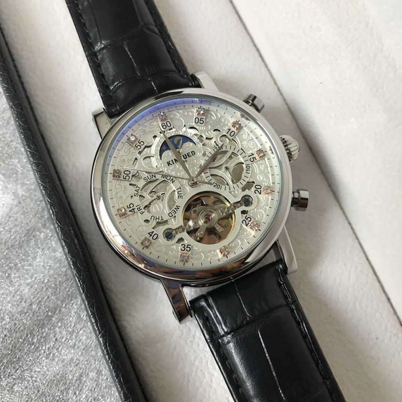 大表盘手表男机械表全自动月相多功能镂空防水休闲陀飞轮男士腕表