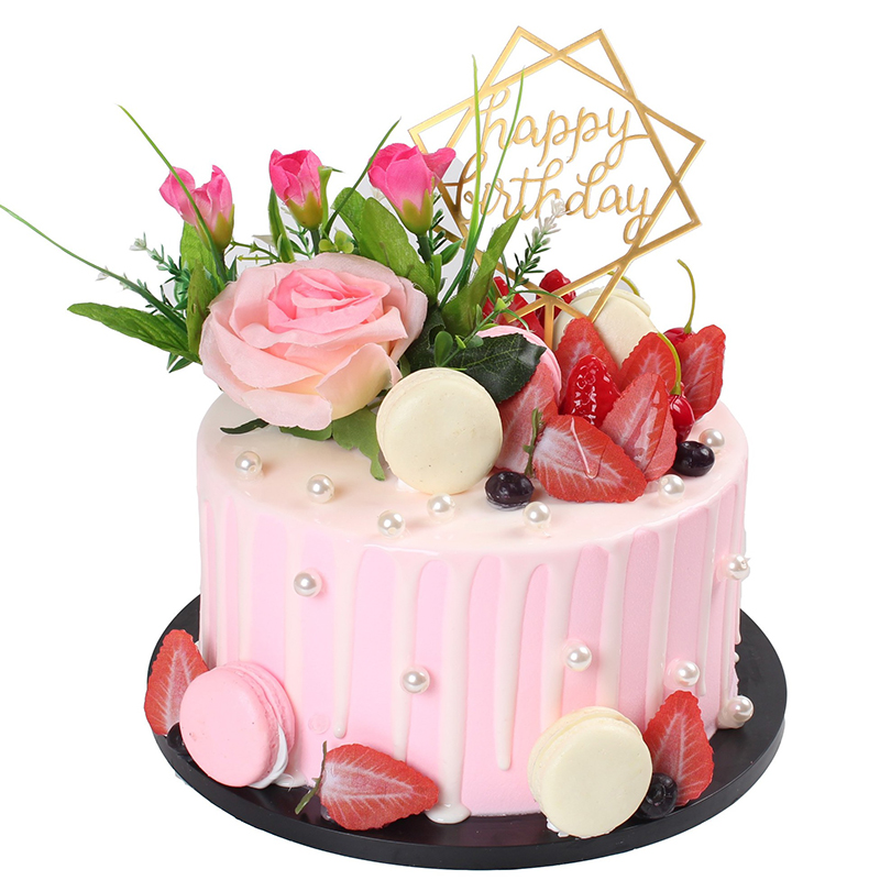 模型蛋糕2021新款鲜花生日蛋糕生日派对宴会摆放仿真水果