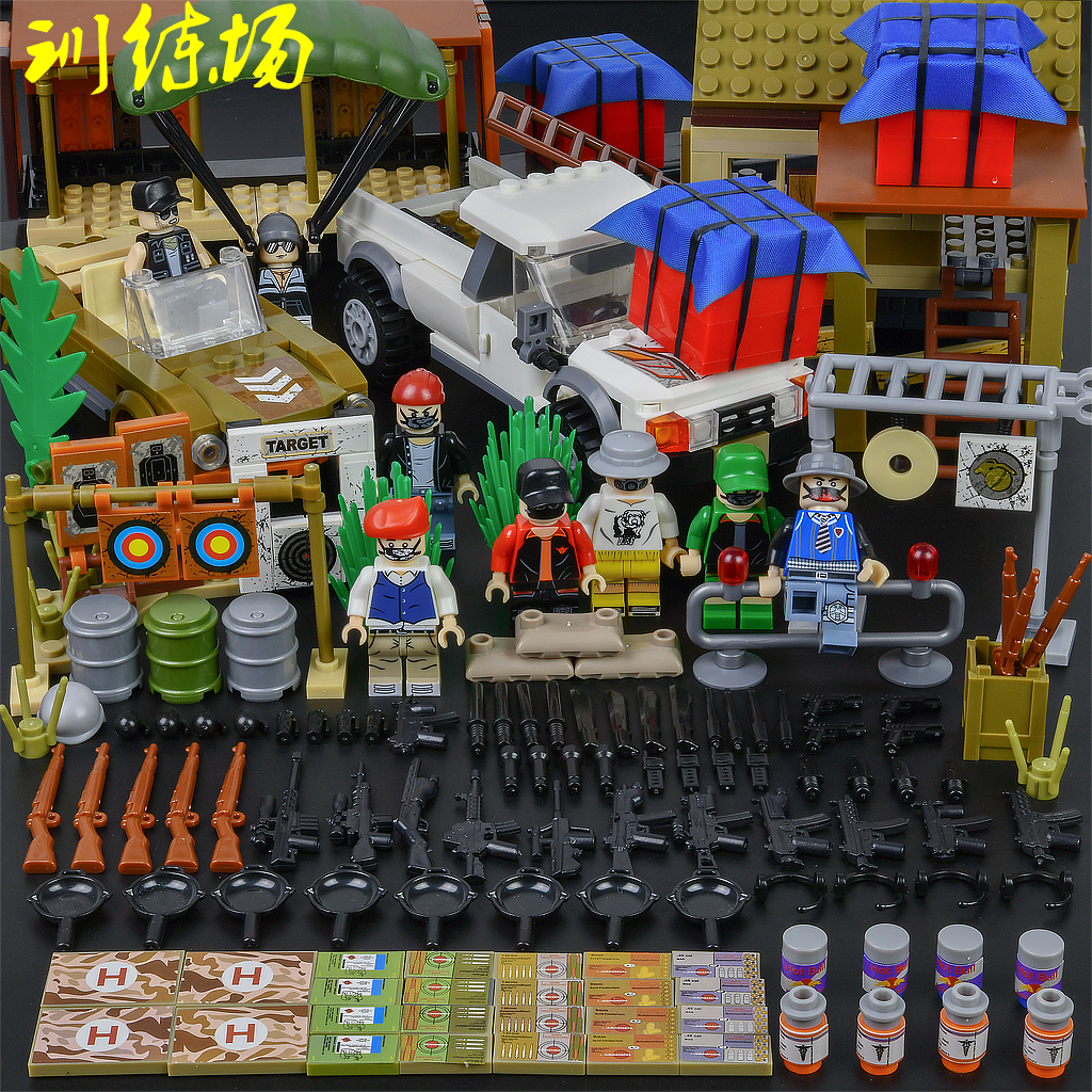 乐高积木绝地求生吃鸡和平精英英军事人特种兵塑料积木
