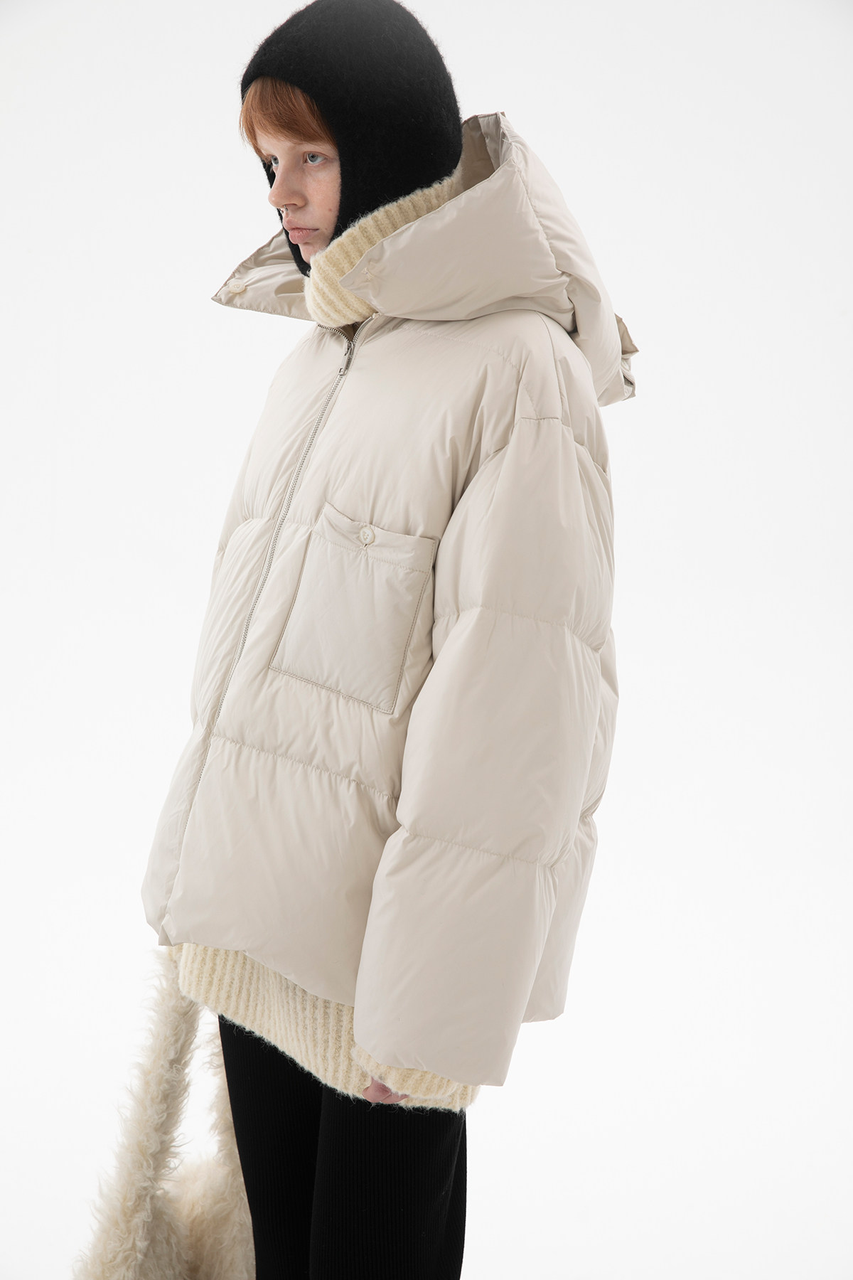 果核宇宙kernelcosmos21fw摩尔曼斯克翻领加厚保暖短款羽绒服