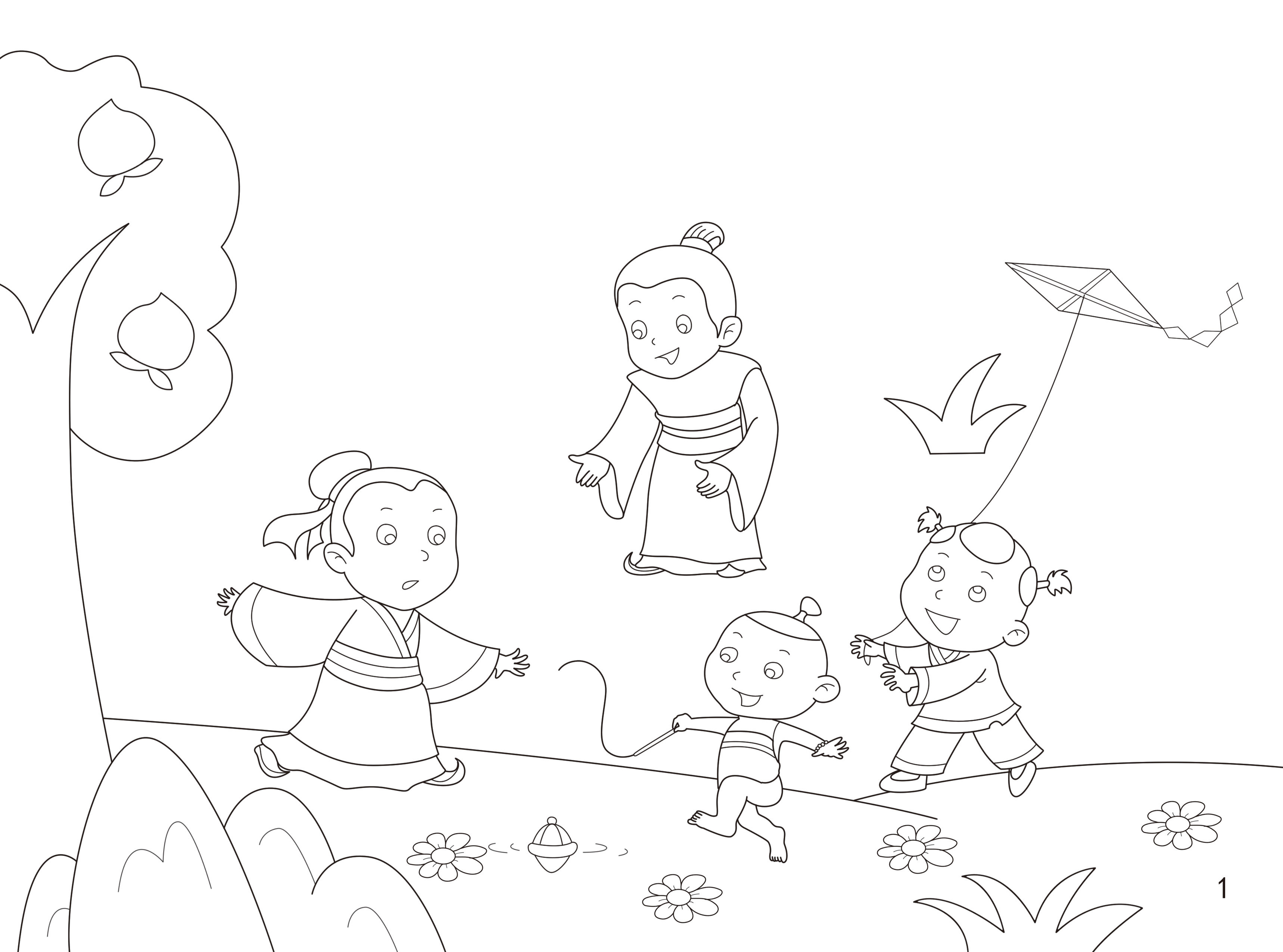 孔融手工自制绘本a4白卡涂色粘贴故事书幼儿园手工创意粘贴类