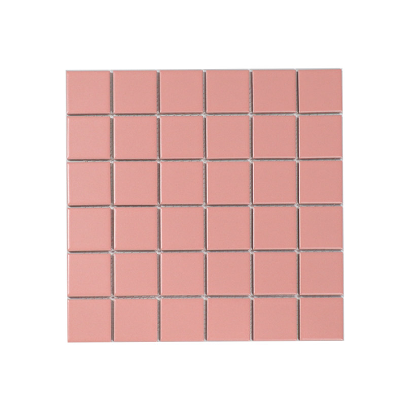 粉色陶瓷马赛克瓷砖北欧ins风格浴室阳台奶茶店甜品店防滑地砖
