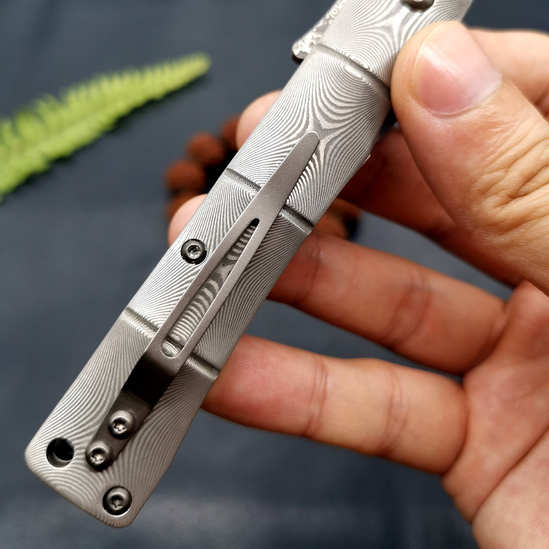 edc日本 新款肥后守大马士革钢锋利折叠随身刀 高硬度收藏小剃刀