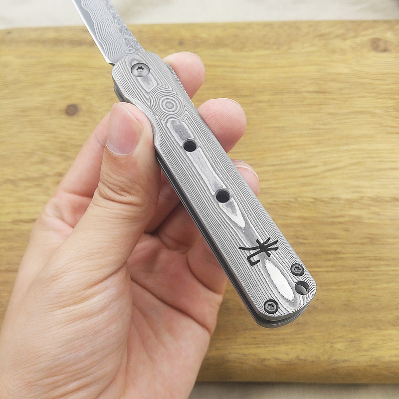 新款硬度肥厚折叠收藏随身出口日本高硬度大马士革hikari其他户外刀具