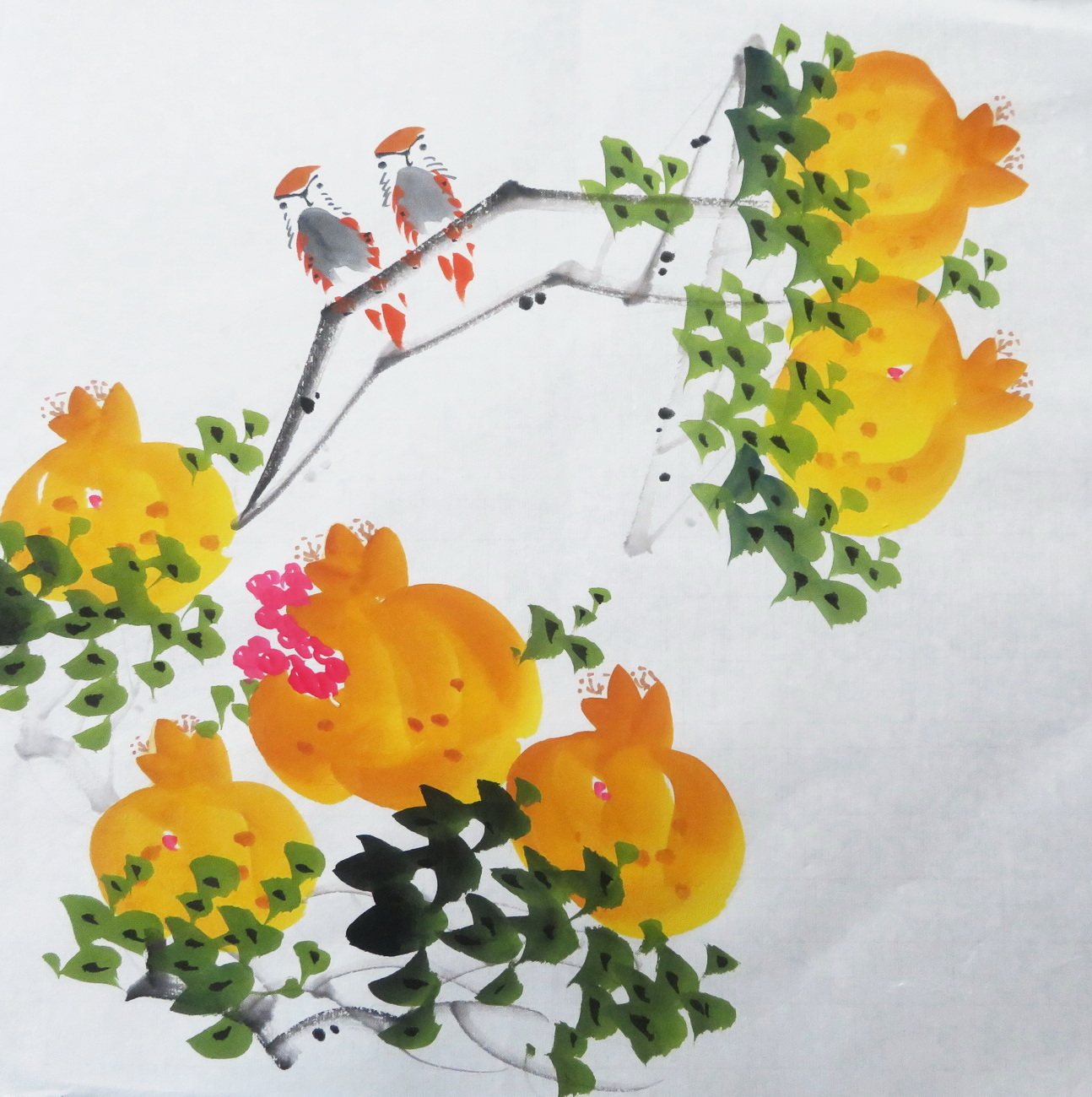 手绘字画国画花鸟客厅装饰画小品斗方水墨写意国画