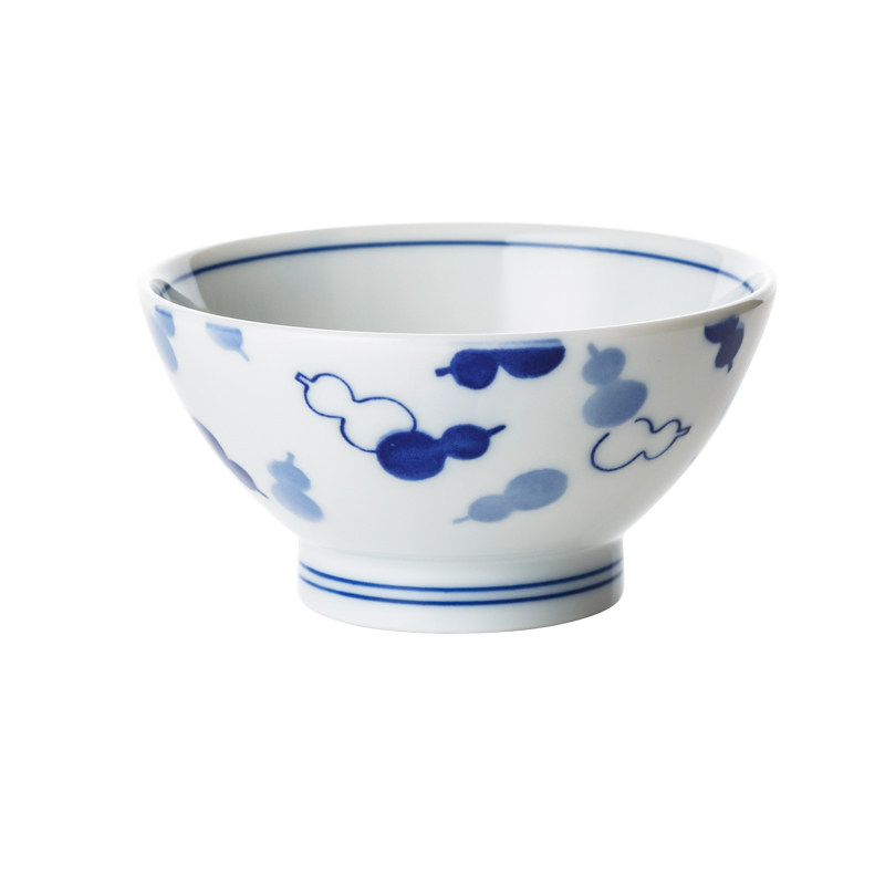 日本进口简约现代花纹釉下家用陶瓷米饭饭碗碗