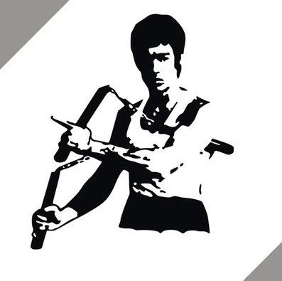 反光汽车贴纸车身截拳道节棍中国功夫李小龙汽车装饰贴