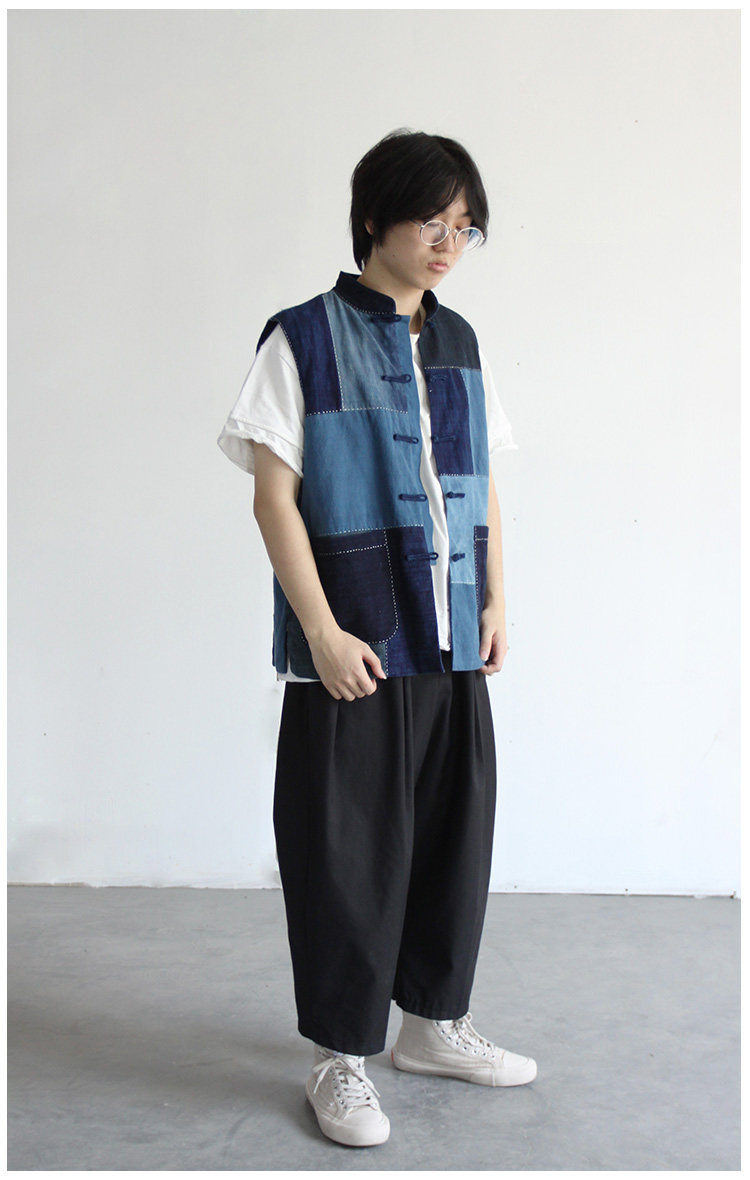 2020复古春秋设计师土布背心古国盘扣新男式上衣背心