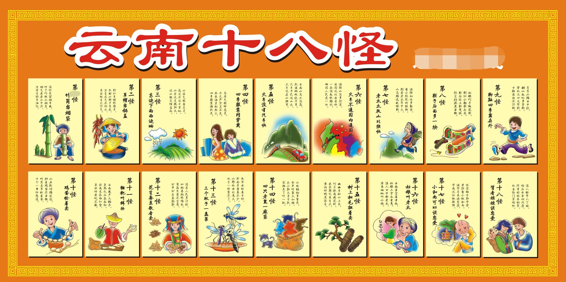 年画海报展板喷绘贴纸素材云南十八八怪之过年画