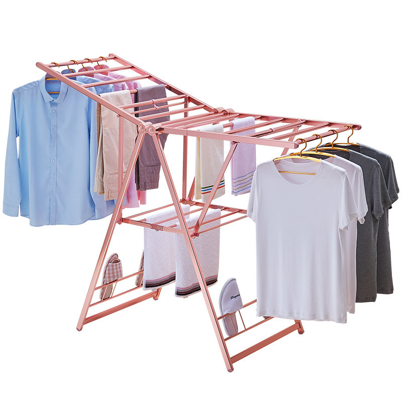 卡贝晾衣架落地折叠室内家用翼型移动简易晾衣杆阳台凉衣架晒衣架