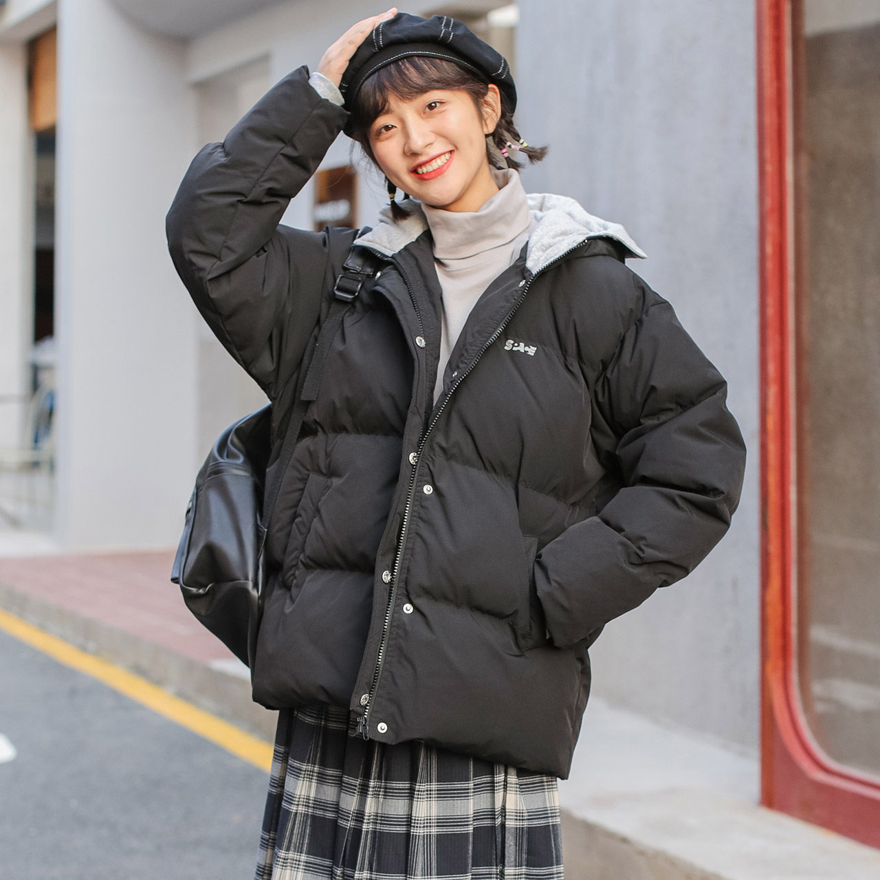 > 尔给原宿风冬季外套女加厚日系棉衣棉服2020年新款韩版学生面包服