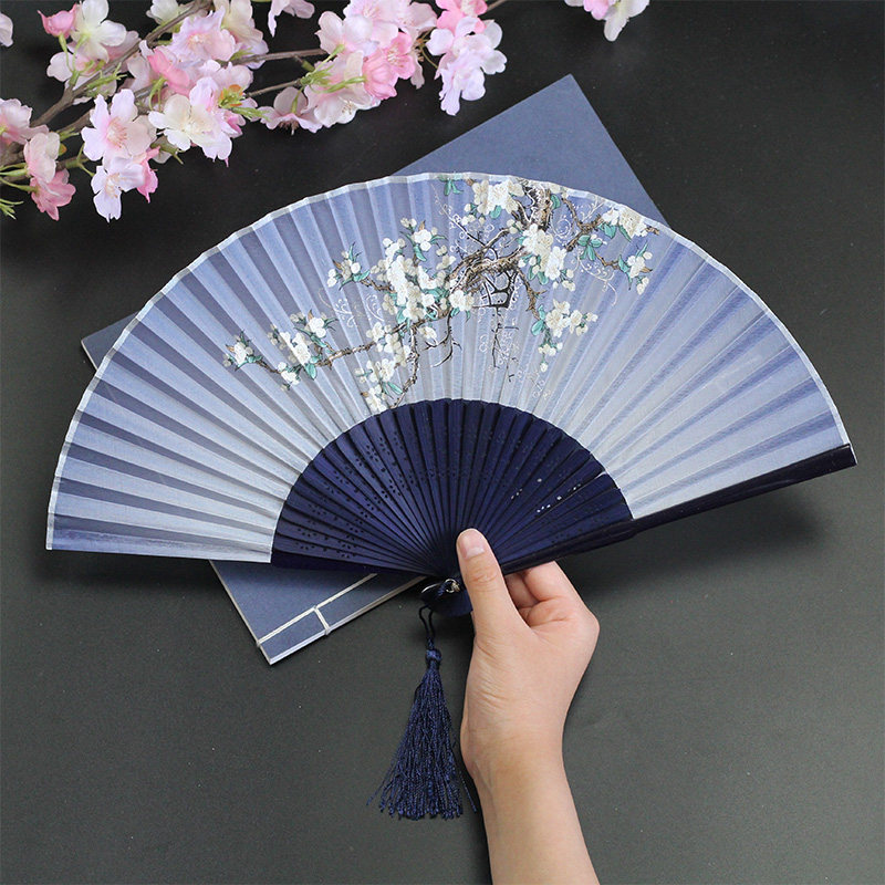 日式樱花古风折叠女式古典中国国风手工折扇扇子