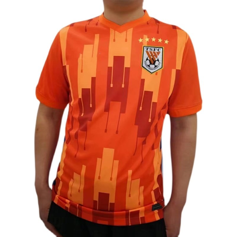 球衣透气22款山东泰山主场短袖橙色球迷球员足球服