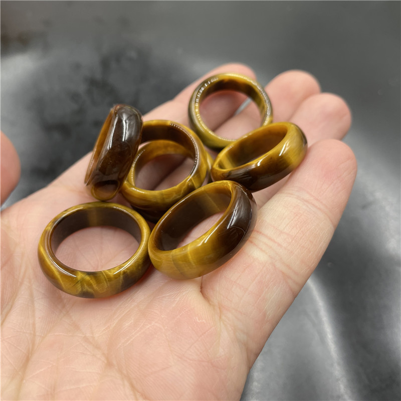 四海玉器天然正品虎睛石戒指男款中号虎眼石戒圈戒指