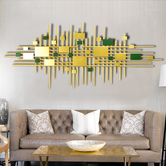 轻奢几何墙面金属壁饰餐厅客厅墙上壁挂电视壁饰