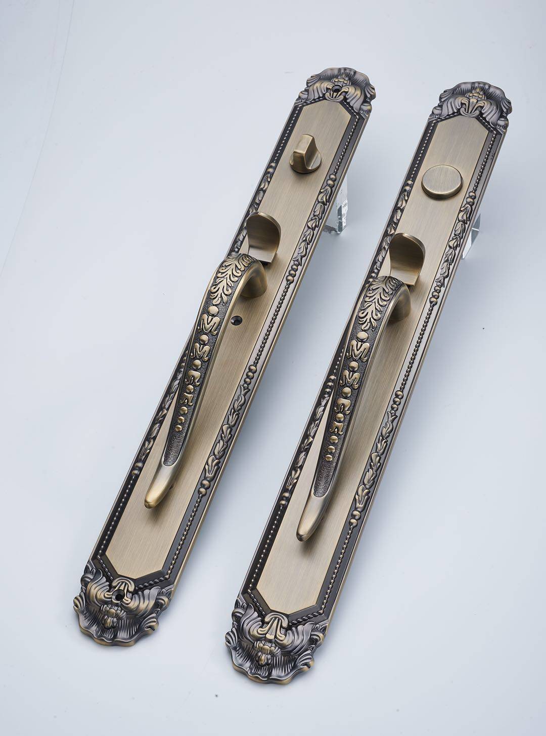 对开开门欧式欧式美美式仿古狮子头经典青黄古铜机械门锁