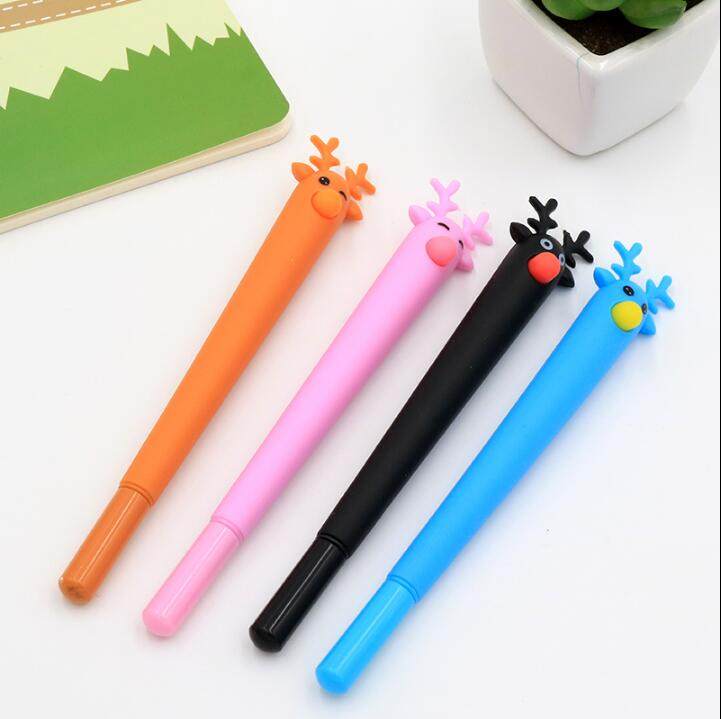 创意文具驯鹿小鹿学生针管软胶中性笔可爱签字笔中性笔