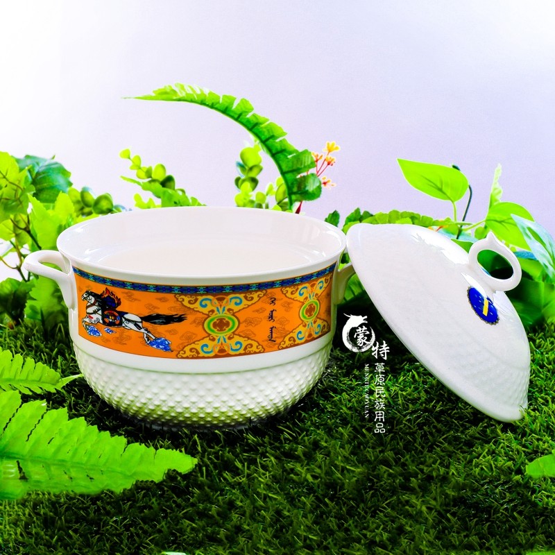 蒙古瓷碗汤锅汤蛊微波炉大面碗蒙餐餐具民族风特色其他特色工艺品