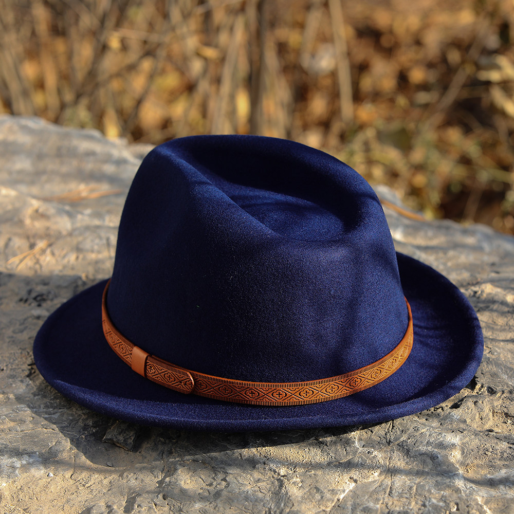 礼帽蒙古族帽子呢子纯羊毛呢蒙古配饰男款生活帽子