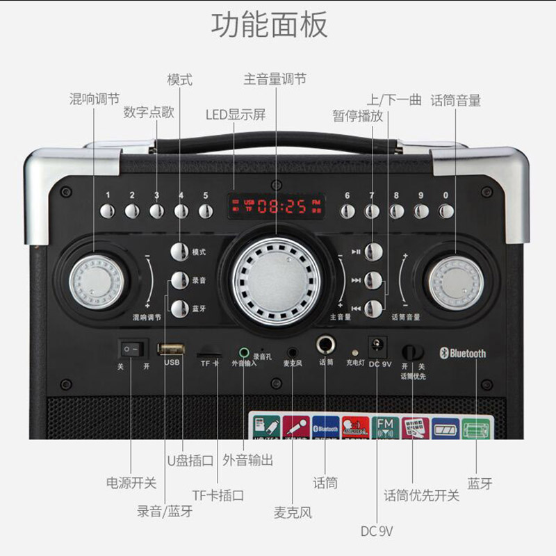 歌郎s8广场舞音响音量便携式手提户外无线蓝牙拉杆广场音箱