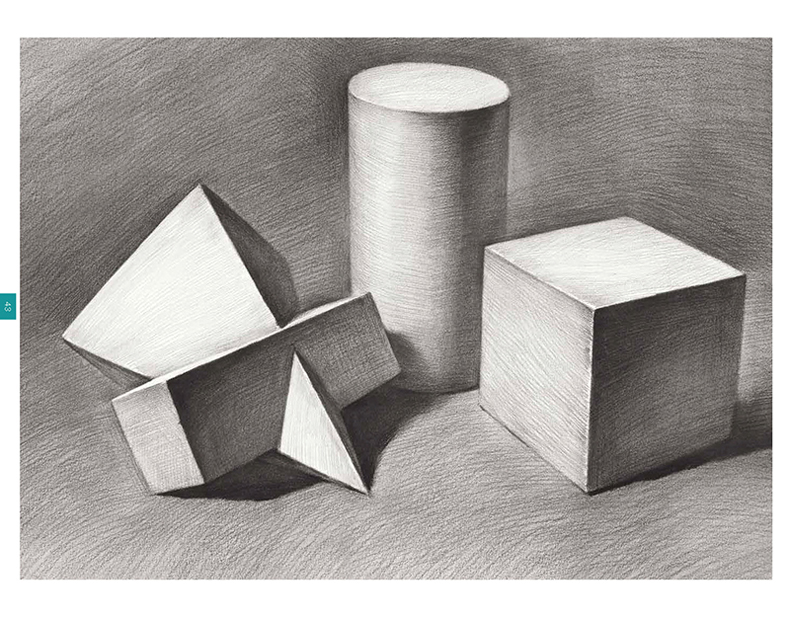 敲门砖 画策几何形体 素描基础入门训练教程 单体组合石膏几何体训练