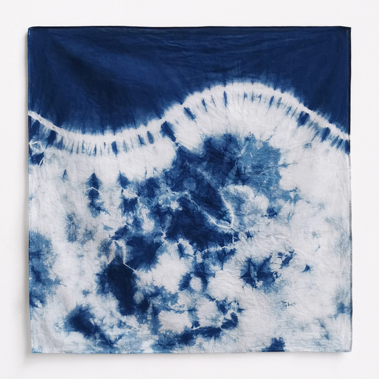 二三三米植物草木蓝染手工扎染纯棉棉布新款手巾