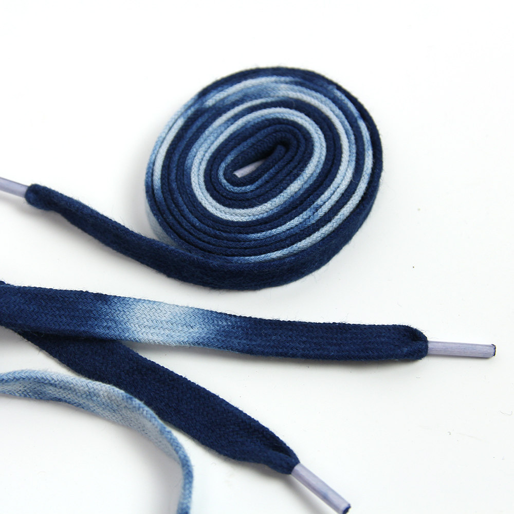 植物草木蓝染手工扎染彩色个性鞋带加长帆布鞋带