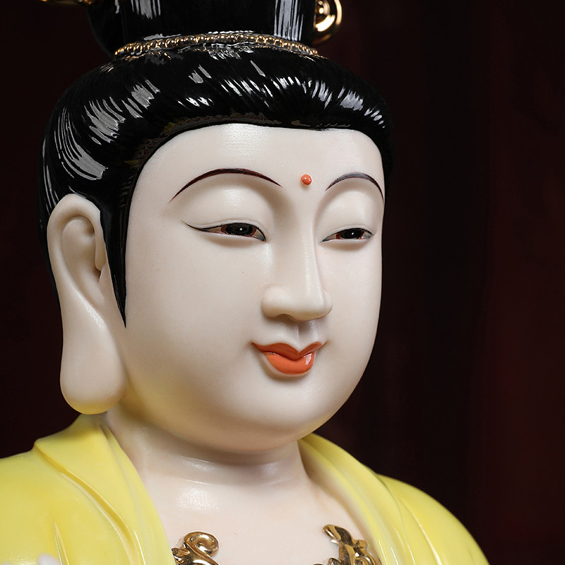 神像戴玉堂娘娘陶瓷花神家用供奉老母德化万花摆件