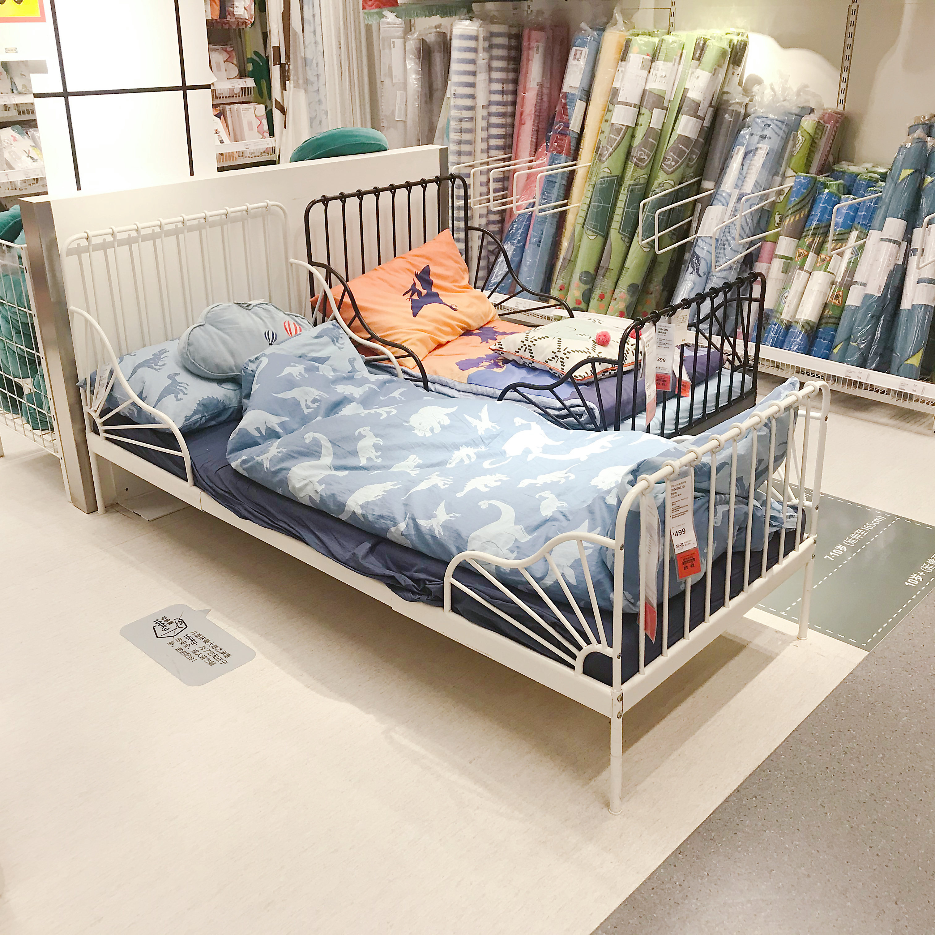 妮妮宜家国内代购米隆可加加长床儿童床铁艺铁艺