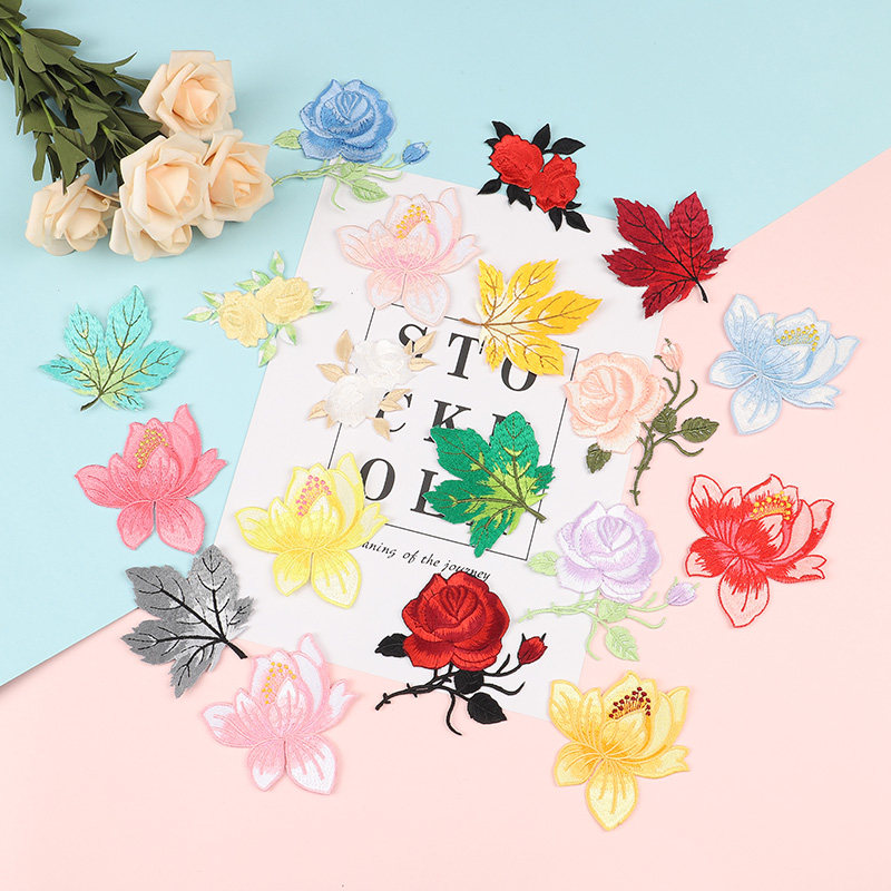 花朵大布时尚百搭衣服补丁贴花图案绣花贴片布贴