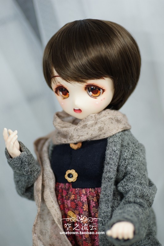 现货bjdmdd高温丝假发男女娃短发3468分ob11娃娃头发泰迪棕