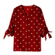 2020 new chiffon shirt women's summer ins polka dot V-neck sleeves retro western bow loose polka dot top 2020 new chiffon shirt women's summer ins polka dot V-neck sleeves retro western bow loose polka dot top