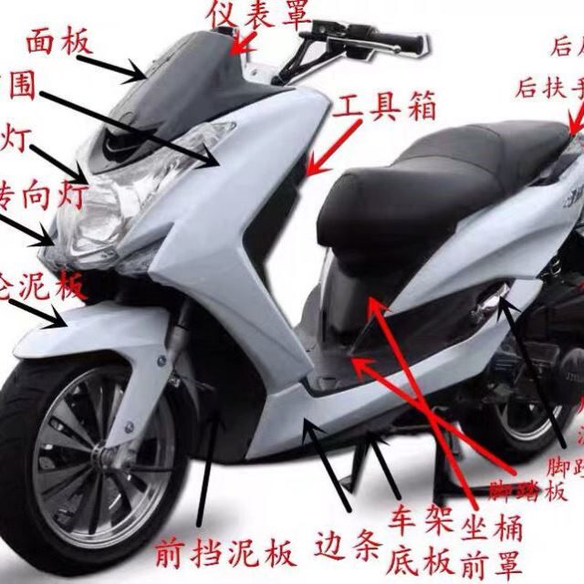 宏图smax踏板摩托车外壳标泰狮吼灯具博马鸿图摩托车外壳