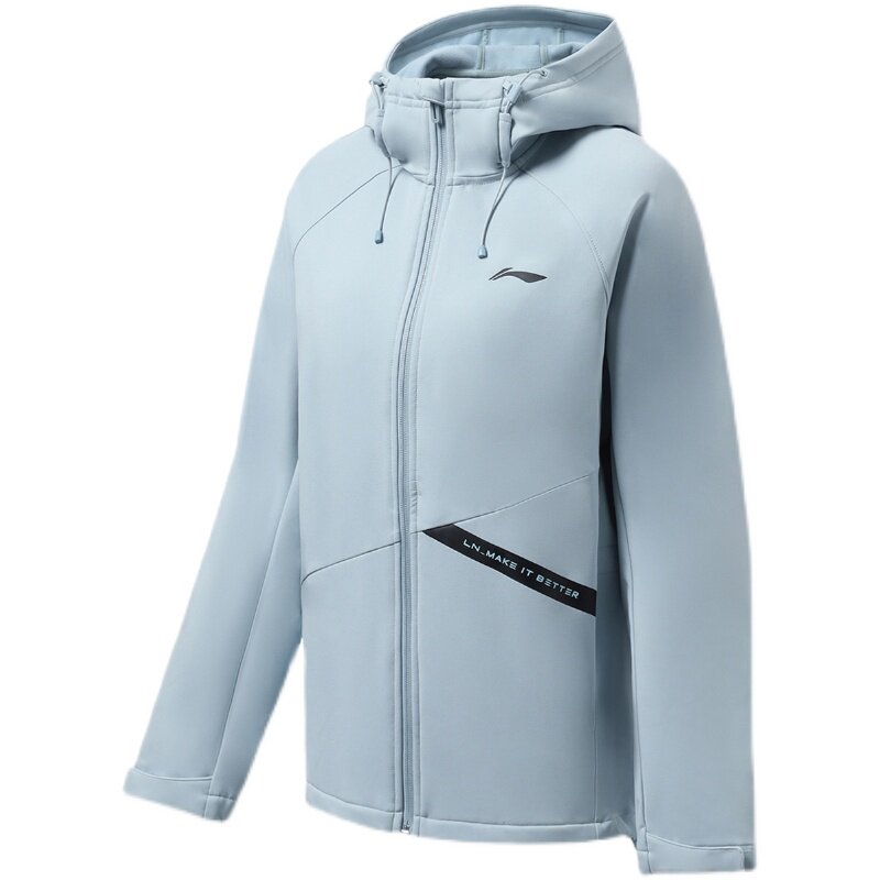 中国李宁风衣秋冬2022新款开衫长袖连帽外套运动风衣