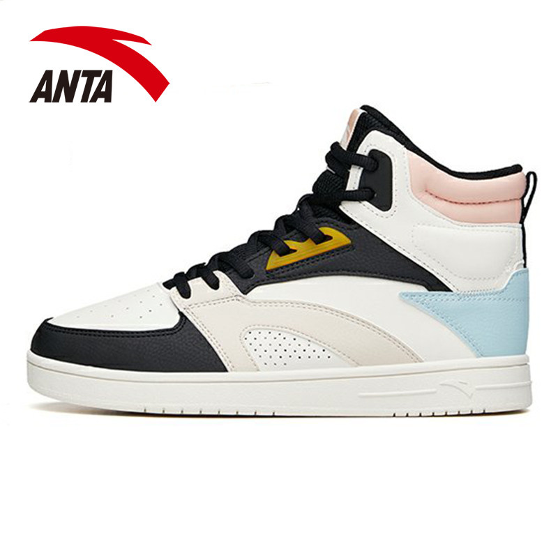 安踏女鞋高帮板鞋女2021新款冬季休闲鞋官网旗舰板鞋